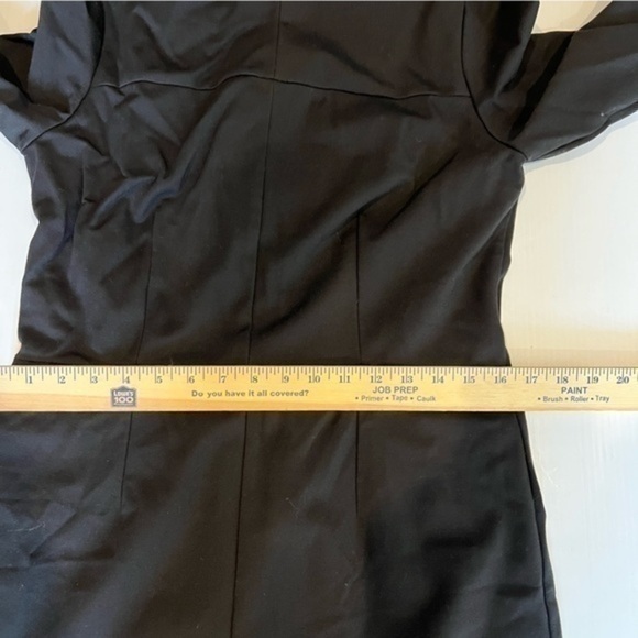 Tyler Boe Womens Sheath Dress Black Stretch Scoop Neck Back Zip Buttons M - Picture 10 of 12